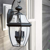 Sea Gull Lighting 8039-12 2-Light Lancaster Medium Outdoor Wall Lantern, Clear Beveled Glass and Black | Lumora