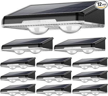 Solar Fence Lights Outdoor, 7 Fixed Colors ＆ Color Changing IP65 Waterproof Solar Powered Lights Outdoor for Backyard/Patio/Fence/Wall/Deck/Step/Porch/Railings/Pool (12pack)