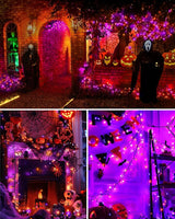 125 FT 380 LED Halloween String Lights, Outdoor Waterproof Black Wire with 8 Modes, Timer & Memory, Plug-in | Lumora