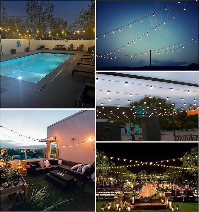 164FT Outdoor String Light Hanging Kit | Black Vinyl-Coated 304 Stainless Steel Wire Rope | Turnbuckles & Hooks | | Lumora