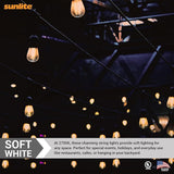Sunlite 48ft Outdoor String Lights, 1.5W Commercial Grade, Waterproof, Linkable Strands, UL Listed, 15 Hanging | Lumora