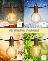 Outdoor String Lights, 50FT Patio Lights Outdoor Waterproof with 27 Shatterproof G40 Globe Bulb(2 Spare) | Lumora