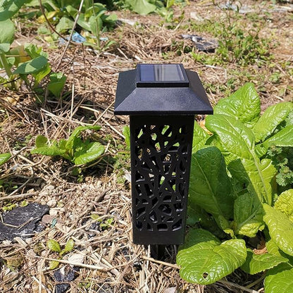 6pcs Solar Hollow-Out Ground Plug Lights Outdoor Waterproof Warm White Garden Solar Pathway Lamps for Lawn and Patio Decor