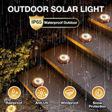 Outdoor In-Ground Lights Solar Disc Lights Outdoor Garden In Ground Landscape Light 4 Pack 12 led for Pathway Yard | Lumora