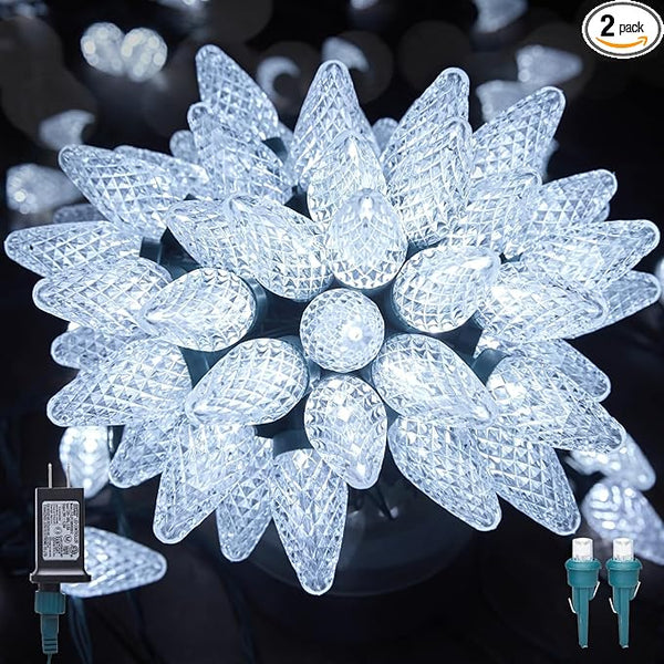 C9 LED Christmas Lights Outdoor, 81 Feet 100 LED String Light with Timer & 8 Lighting Mode, Waterproof Commercial | Lumora