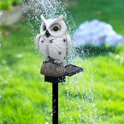 Owl Solar Garden Stake Lights, 2 Pack Owl Outdoor Path Solar Powered Owl Stake Lights for Walkway Yard Lawn Landscape Lighting (White&Brown)