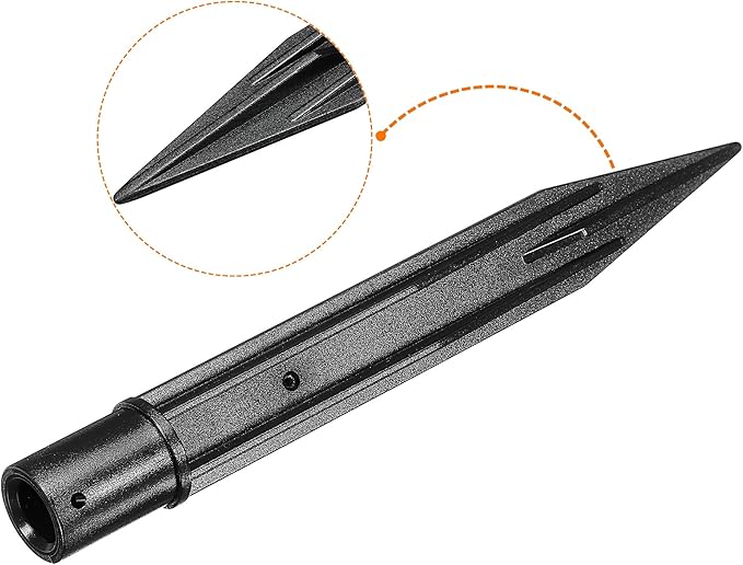 MECCANIXITY Solar Light Spikes,18x150mm Ground Stakes for Garden Pathway Landscape Lamps, ABS Plastic Black, Pack of 4