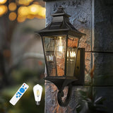 Emliviar Solar Exterior Front Porch Light with Remote Control, 3 Lighting Modes Waterproof Solar Wall Lantern, Auto | Lumora