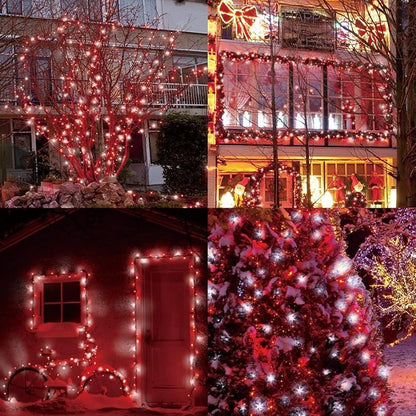LAMPHOME Red White Valentine's String Lights，50LED Fairy Light Decor 25 Ft Indoor & Outdoor Party Patio Bedroom, Xmas Tree Garland Easter Holiday Decoration