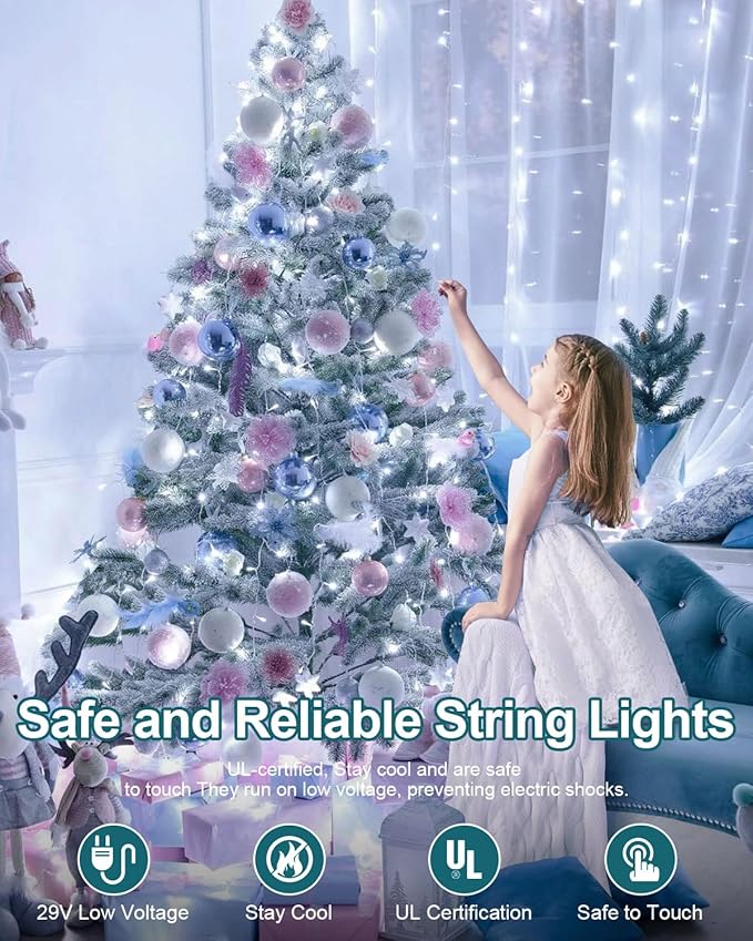 120FT 380 LED Christmas String Lights, 8 Modes Plug in Fairy Lights Connectable, Timer & Memory, Indoor Outdoor | Lumora