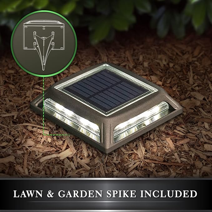 Classy Caps Muskoka Universal Solar Light, SLD505B, Warm and Cool Light Modes, Fits 3.5x3.5 & 4x4 Posts, Black Aluminum, Solar-Powered, Auto On, Durable Design, Ideal for Posts, Paths, Gardens