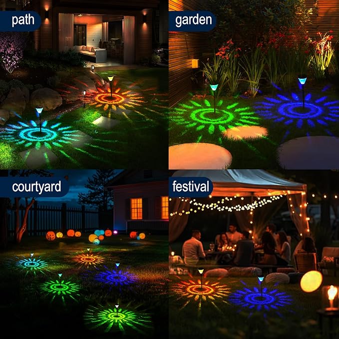 Giant Smart Solar Pathway Lights - 2 Pack Tall Bright RGBCW Waterproof, APP Control Outdoor Solar Lights for Paths | Lumora