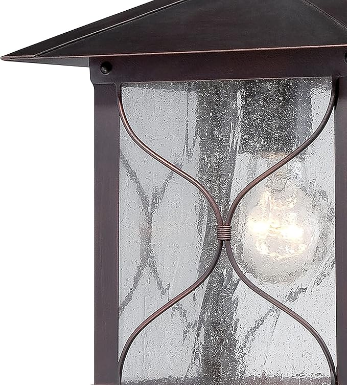 Nuvo Lighting 60/5611 Vega Small One Light Wall Lantern 60-watt A19 Outdoor Porch and Patio Lighting with Clear Seeded Glass, Classic Bronze