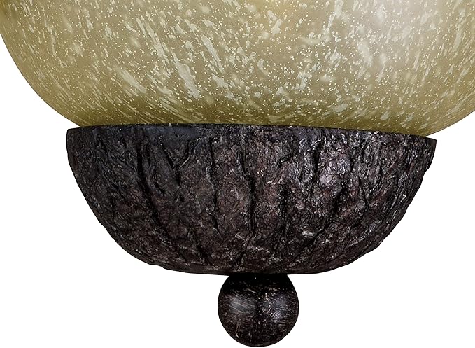 VAXCEL 2-Pack Sierra 1 Light Bronze Rustic Pinecone Half Moon Wall Sconce Cream Glass | Lumora