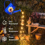 Blue Solar Watering Can with Light,Solar Powered Waterfall Lights 1 Pack 60 - Outdoor Lighting Accessory | Lumora