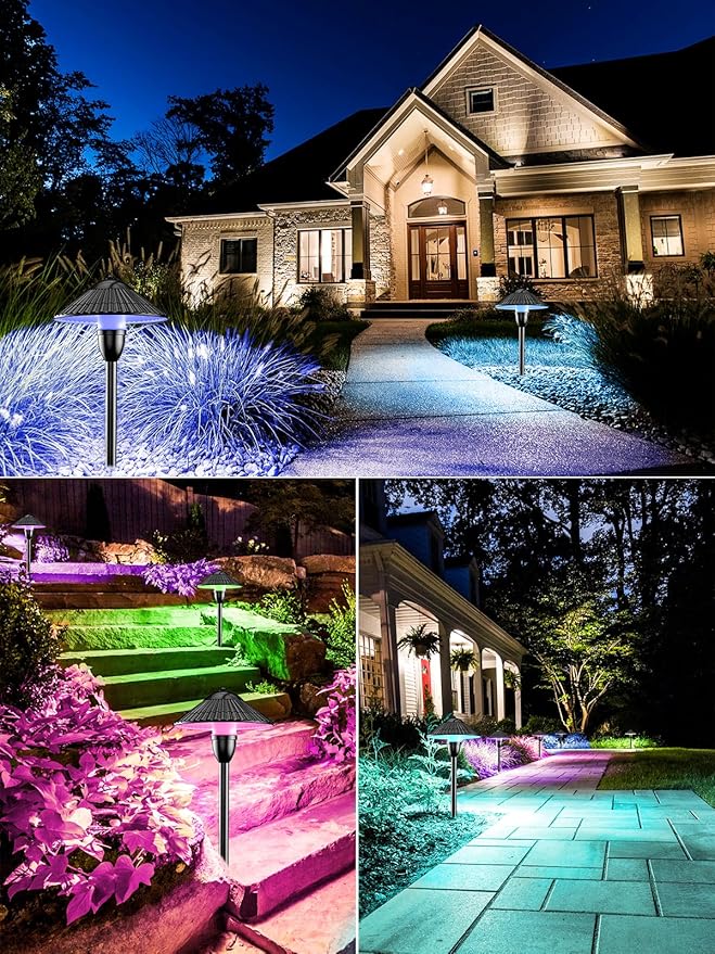ZUCKEO RGBW Low Voltage Landscape Lighting 5W Color Changing Pathway Lights 12-24V Multi-Color LED Path Lights | Lumora