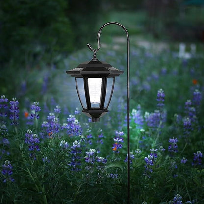 Alpine Corporation 8" Tall Hanging/Wall/Stake Outdoor Solar Powered Lantern with LED Light