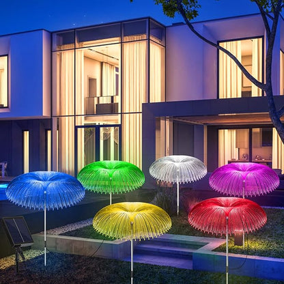 Solar Outdoor Lights 6 Pack 7 Colors Changing Jellyfish Light Outdoor Waterproof Solar Flowers Garden Lights for Yard Pathway Lawn Festival Wedding Party Decoration