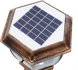 LYNICESHOP 2 Pack Large Aluminum Solar Lamps,Solar Pillar Lights Outdoor Bronze Waterproof LED Landscape Light | Lumora