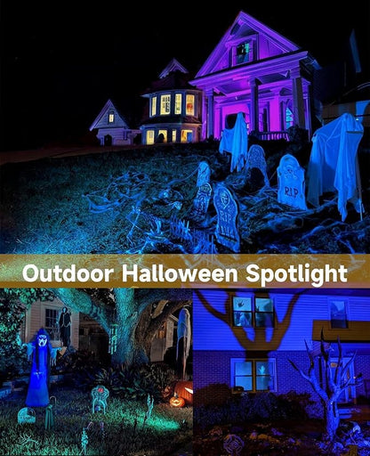 Christmas Outdoor Spot Lights, 12V Color Changing Landscape Lighting with Remote & Timer (4H/6H/8H), IP65 Waterproof Aluminum RGB Spotlights for Garden, Yard, House, Pathway Decor (1 Lights)