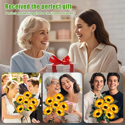 Sunflower Solar Lights Outdoor Decor, 6 Pack Solar Garden Decor 36 Waterproof Solar Sunflower Outdoor Lights for Garden Patio,Flower Bed, Pathway, Gift for Women, Mom, Grandma (6 Pack)
