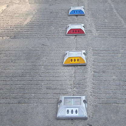 Aluminum Solar 6-LED Deck Dock Lights Step Road Path Lamp Waterproof Security Warning Driveway for Outdoor Fence Pool Patio Yard Home Pathway Stairs Garden (Yellow)