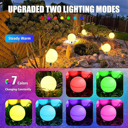 Solar Lights Outdoor Waterproof 5 Pack Globe Light for Outside Decorations Color Changing Solar Garden Lights for Yard Patio Pathway Party Christmas Tree Decor