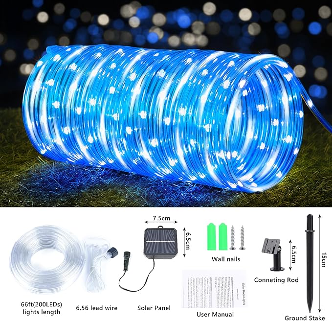 Solar Rope Lights, 2 Packs Total 132ft 400LED Solar String Lights, 8 Modes Waterproof Solar Powered Outdoor Light | Lumora