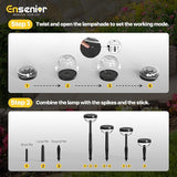 Ensenior Solar Pathway Lights IP65 Waterproof, RGB Color Changing & 3000K Warm White, 8-16Hr Runtime, Flower | Lumora