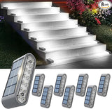 Solar Step Lights for Outside, 8-Pack Stair Light Outdoor Waterproof IP67, 14 LED Cool White Light Solar Powered | Lumora