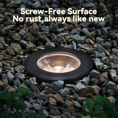 LEONLITE 3W 5CCT Well Lights Landscape LED In Ground, 12-24V AC/DC Low Voltage, CRI90 IP67 Inground Well Lights Outdoor, Black Aluminum Housing, Embedded Parts Included, Pack of 6