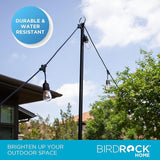 BIRDROCK HOME Poles for Outdoor String Lights - Weather Resistant, Durable, Easy to Install, Sturdy Pole for | Lumora