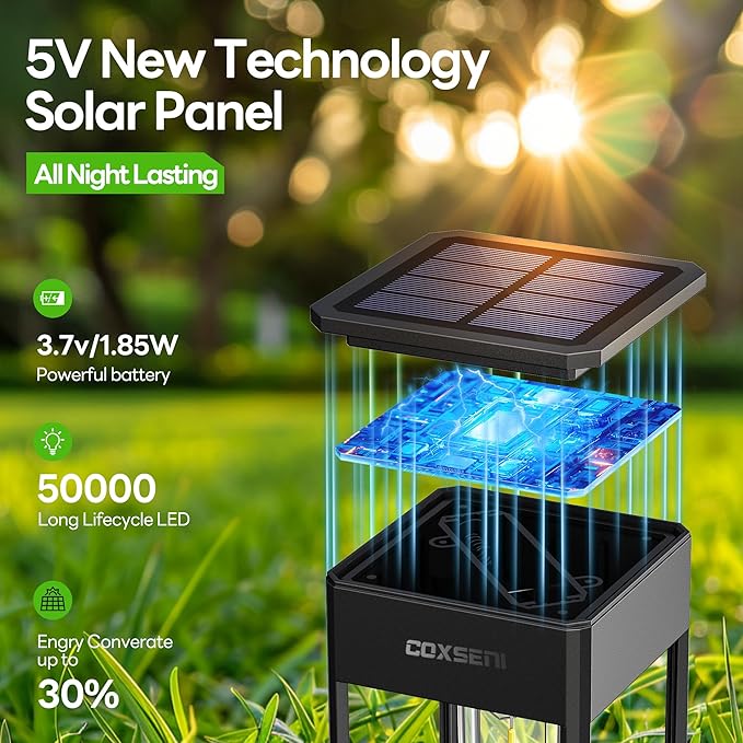 3 Color in 1 Solar Pathway Lights Outdoor 8Pack + Modern Solar Pathway Lights Warm White 8Pack