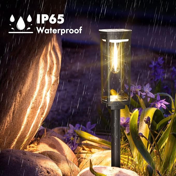 Retro Solar Pathway Lights Outdoor 8 Pack + Modern Solar Path Lights 4 Pack