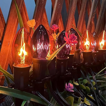 SUNSGNE C9 Orange and Black Halloween Pathway Lights Outdoor, Set of 10 Halloween Stake Lights, Connectable Pathway Markers Light for Walkway Party Driveway Lighting Decor