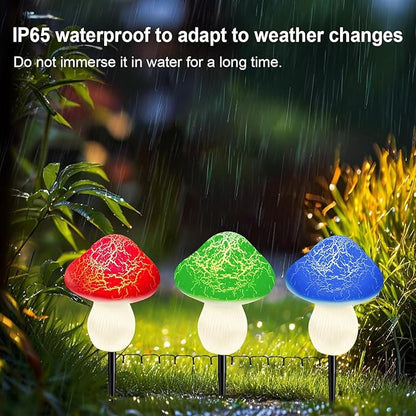 LiyuanQ Mushroom Solar Lights Outdoor Decor - 8 Pack 50 LED Crackle Mushroom Lights, 23ft Solar Powered Fairy String Light with 8 Modes, Waterproof for Outside Garden Yard Patio Pathway, Colorful
