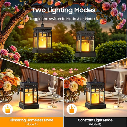 KOOPER Taller Solar Pathway Lights Outdoor 8 Pack + 4 Pack Solar Lanterns Outdoor Waterproof