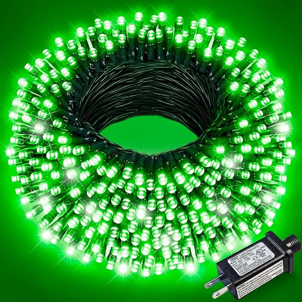 100FT 300 LED Christmas Lights Outdoor for St Patrick's Day, Green String Lights Indoorwith 8 Modes, Waterproof | Lumora