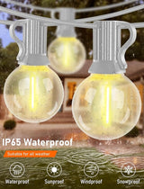 25Ft LED String Lights Outdoor, G40 Globe Patio Lights with 27 Shatterproof LED Bulbs, Waterproof Dimmable Hanging | Lumora