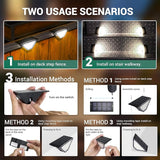 12 Pack Solar Step Lights for Outside, 24 LEDs Solar Stair Lights Waterproof IP65, Solar Deck Lights Outdoor Decor | Lumora