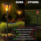 iBaycon 2 Pack 28" Solar Flame Torch Lights, Flickering Flame Garden Lights Outdoor Waterproof, Solar Pathway Light | Lumora