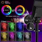 Solar Color Spot Lights Outdoor, 21 LEDs Color Changing Outdoor Lights, IP67 Waterproof RGB Multicolor Yard Solar | Lumora