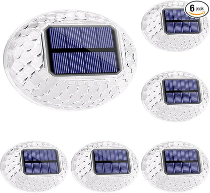 LYHOPE Solar Fence Lights Outdoor, IP65 Waterproof Solar Light for Outside, 6 Pack Deck Light for Backyard Railing Patio Deck Fence Stair Railing Wall Outdoor Decorations(Warm White)