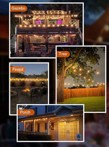 Gpatio 30ft Waterproof Patio Lights With 16 Dimmable Hanging Lights Globe ST38 - Outdoor Security Flood Light | Lumora