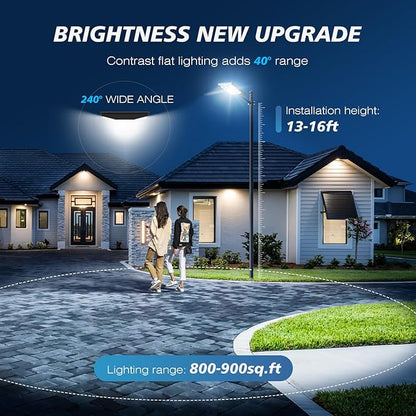 Sunwish Solar Lights Outdoor Waterproof 5000W, 6500K LED Solar Street Light with Motion Sensor & Dusk to Dawn, Security Flood Lights Outdoor with Remote Control for Parking Lots, Yard, Garage