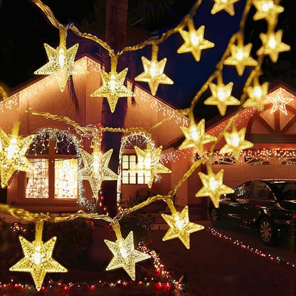 Plug-in Star Light String 33FT 100 Lights with 14pcs Hooks for Indoor Light String Wall Hanging, 8-Mode Star Night Fairy String Lights Can Be Used for Indoor and Outdoor Decoration