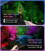 SUNVIE Spot Lights Outdoor 12W RGBW Color Changing Landscape Lights with Remote Control 120V RGB Landscape Lighting | Lumora