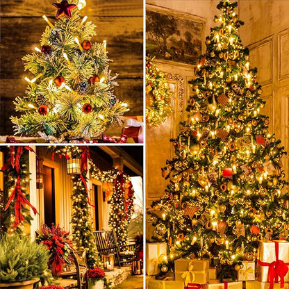 Warm White Christmas Lights Outdoor Total 250FT 760 LED, 2 Packs 380 LED String Lights Waterproof, Timer & Memory, 8 Modes Dimmable Plug in Fairy Lights for Tree Outside Xmas Holiday Decorations
