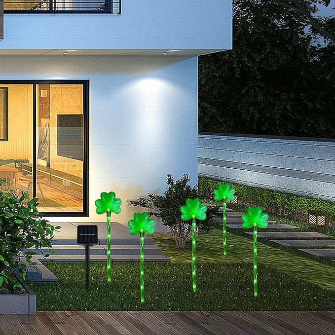 Valentines Solar Lights Outdoor - St Patty's Day Decorations, St. Patrick’s Day Yard Art | St. Patrick’s Day Lawn | Lumora