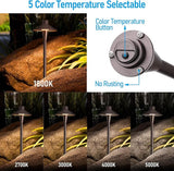LEONLITE Update 5CCT Low Voltage Pathway Lights, 12-24V LED Landscape Path Light, 1800/2700/3000/4000/5000K, CRI90 | Lumora